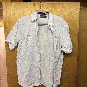 Beverly Hills Polo Club Light Gray Short Sleeve Button-Up